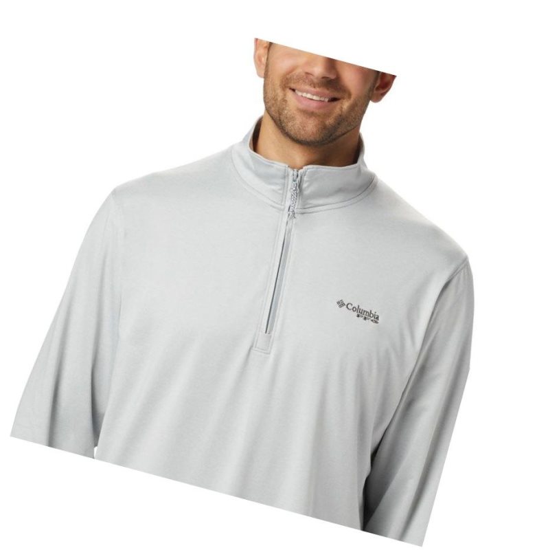 Columbia PFG Slack Tide 1/4 Zip Big Sweatshirt Erkek Gri | 20457-GNFI