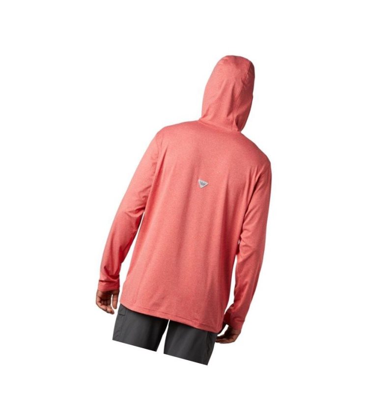 Columbia PFG Slack Tide Henley Kapşonlu Erkek Kırmızı | 63847-RCOQ