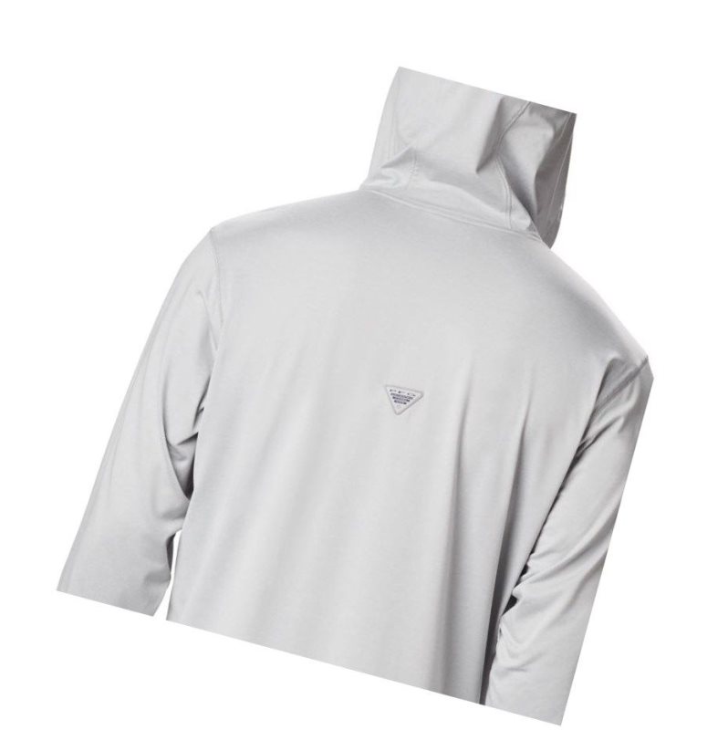 Columbia PFG Slack Tide Henley Kapşonlu Erkek Gri | 25870-VOLZ