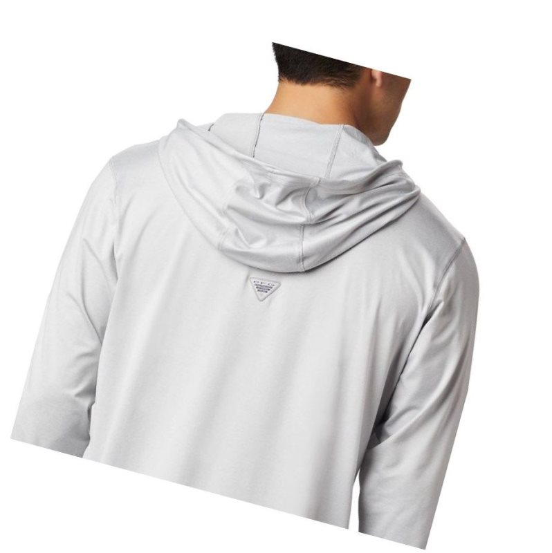 Columbia PFG Slack Tide Henley Kapşonlu Erkek Gri | 25870-VOLZ