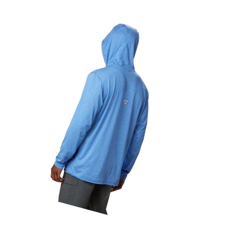 Columbia PFG Slack Tide Henley Kapşonlu Erkek Mavi | 02473-QRPH