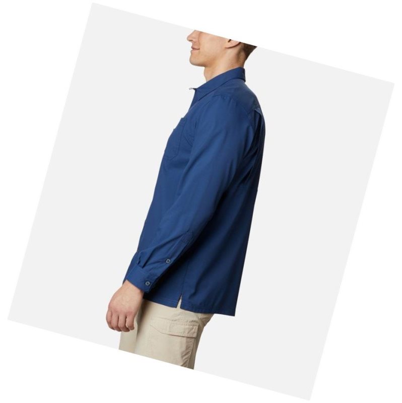 Columbia PFG Slack Tide Long Sleeve Gömlek Erkek Koyu Gri | 01452-FGCB