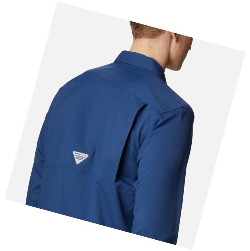 Columbia PFG Slack Tide Long Sleeve Gömlek Erkek Koyu Gri | 01452-FGCB