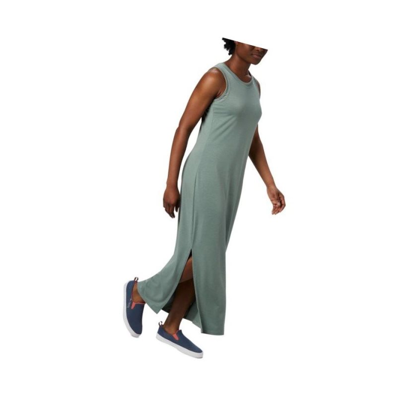 Columbia PFG Slack Water Knit Maxi Elbise Kadın Açık Yeşil | 16958-EUBG