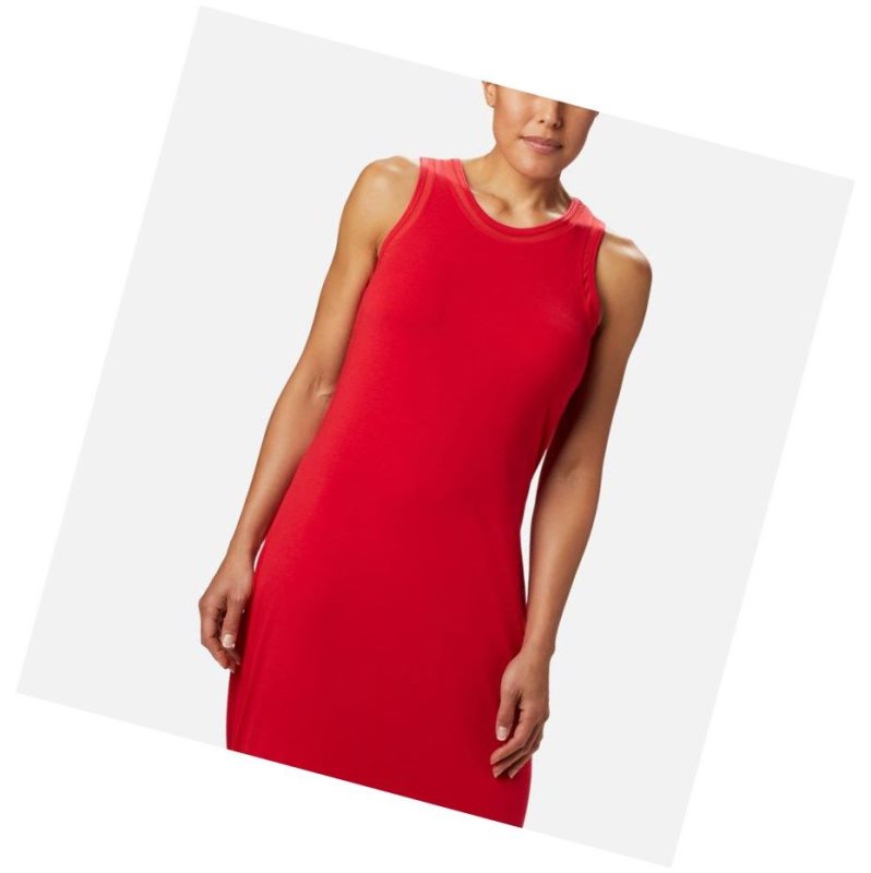 Columbia PFG Slack Water Knit Maxi Elbise Kadın Kırmızı | 87035-MSZU