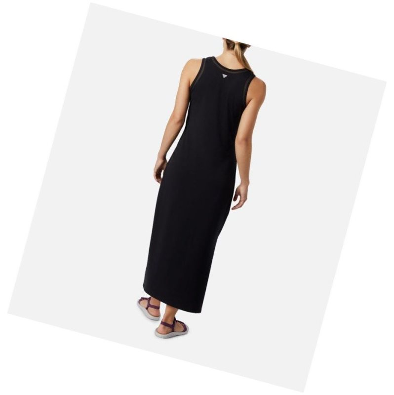Columbia PFG Slack Water Knit Maxi Elbise Kadın Siyah | 86105-AZNE