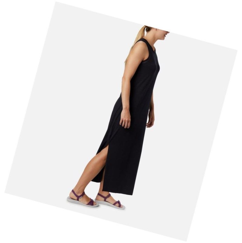 Columbia PFG Slack Water Knit Maxi Elbise Kadın Siyah | 86105-AZNE