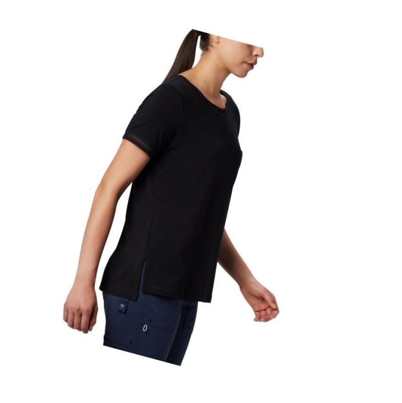 Columbia PFG Slack Water Knit Pocket Tişört Kadın Siyah | 95037-YUPF