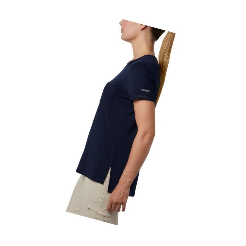 Columbia PFG Slack Water Knit Pocket Tişört Kadın Lacivert | 21395-TUEA