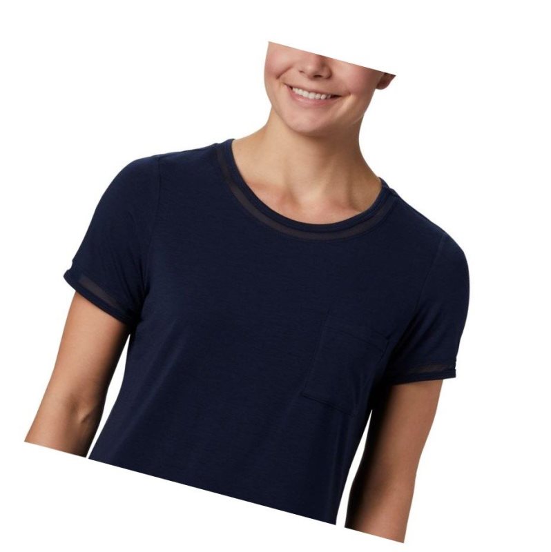 Columbia PFG Slack Water Knit Pocket Tişört Kadın Lacivert | 21395-TUEA