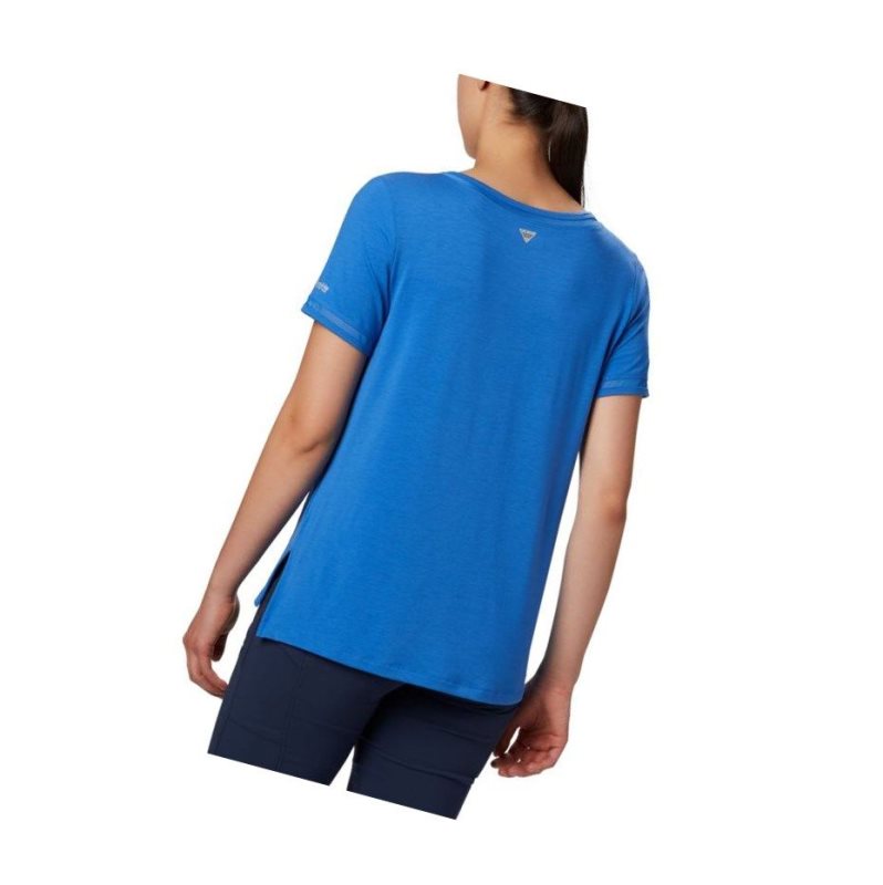 Columbia PFG Slack Water Knit Pocket Tişört Kadın Mavi | 03728-ZTFJ