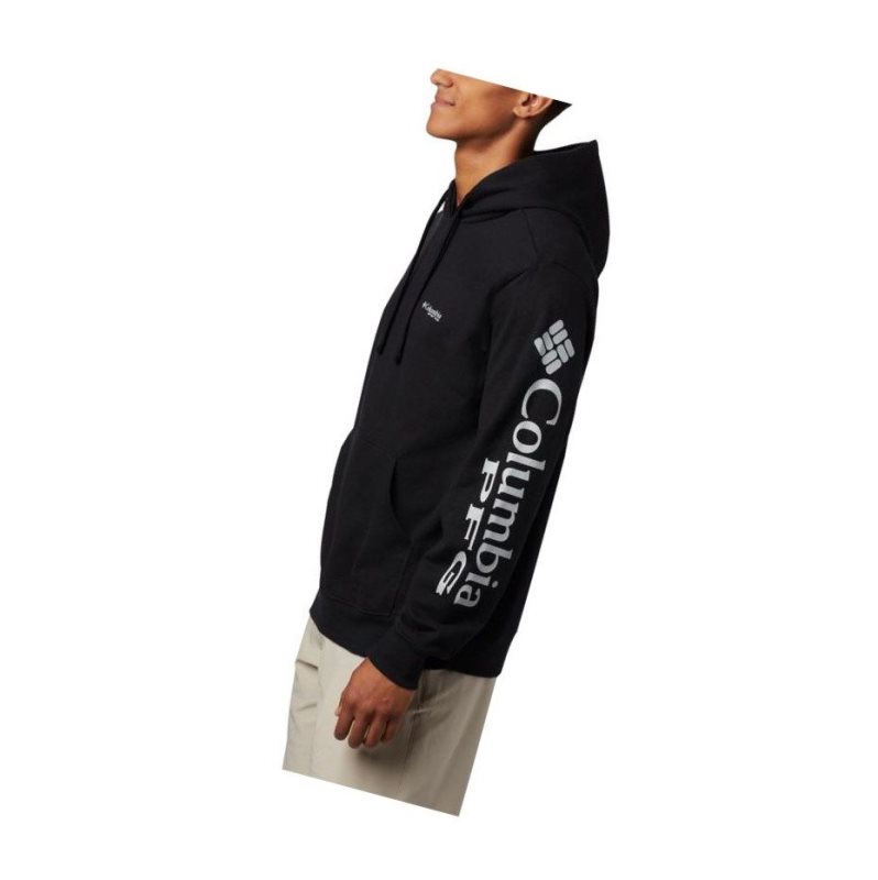 Columbia PFG Sleeve Graphic Kapşonlu Erkek Siyah Gri | 14709-HDRN