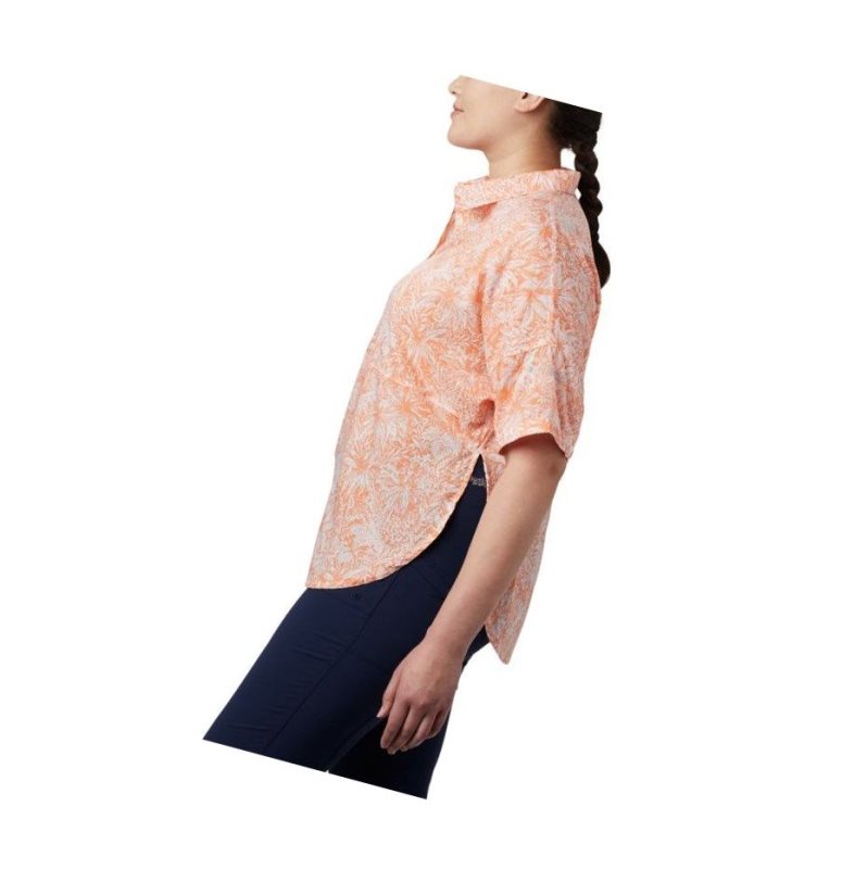 Columbia PFG Sun Drifter 3/4 Sleeve Tunic Plus Size Gömlek Kadın Pembe | 71352-XUZK