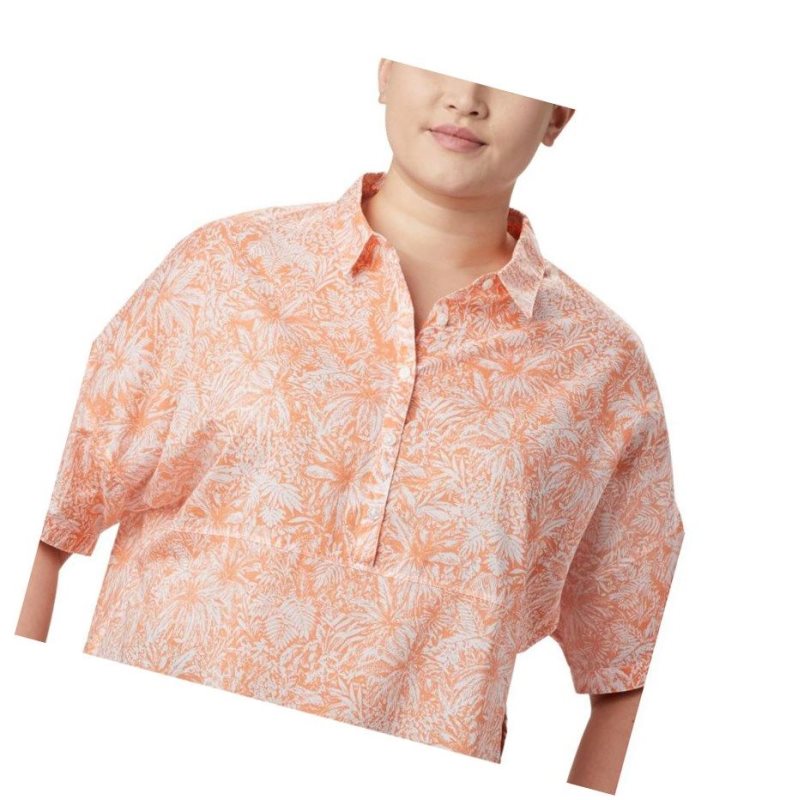 Columbia PFG Sun Drifter 3/4 Sleeve Tunic Plus Size Gömlek Kadın Pembe | 71352-XUZK