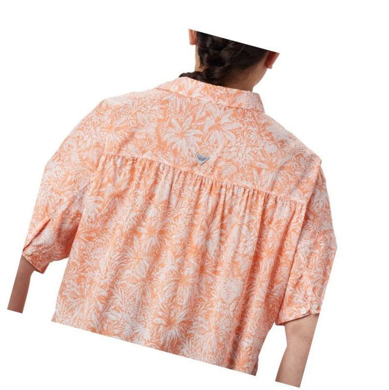 Columbia PFG Sun Drifter 3/4 Sleeve Tunic Plus Size Gömlek Kadın Pembe | 71352-XUZK