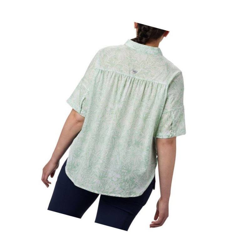 Columbia PFG Sun Drifter 3/4 Sleeve Tunic Plus Size Gömlek Kadın Nane | 70193-IHAU