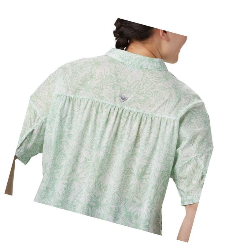 Columbia PFG Sun Drifter 3/4 Sleeve Tunic Plus Size Gömlek Kadın Nane | 70193-IHAU