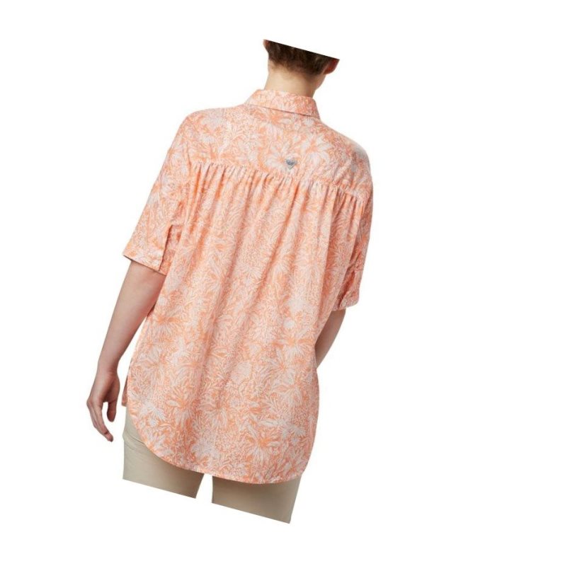 Columbia PFG Sun Drifter 3/4 Sleeve Tunic Gömlek Kadın Pembe | 63209-XLBJ