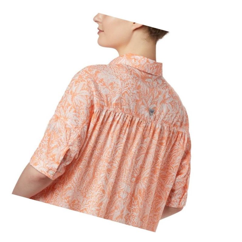 Columbia PFG Sun Drifter 3/4 Sleeve Tunic Gömlek Kadın Pembe | 63209-XLBJ