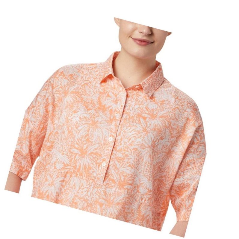 Columbia PFG Sun Drifter 3/4 Sleeve Tunic Gömlek Kadın Pembe | 63209-XLBJ