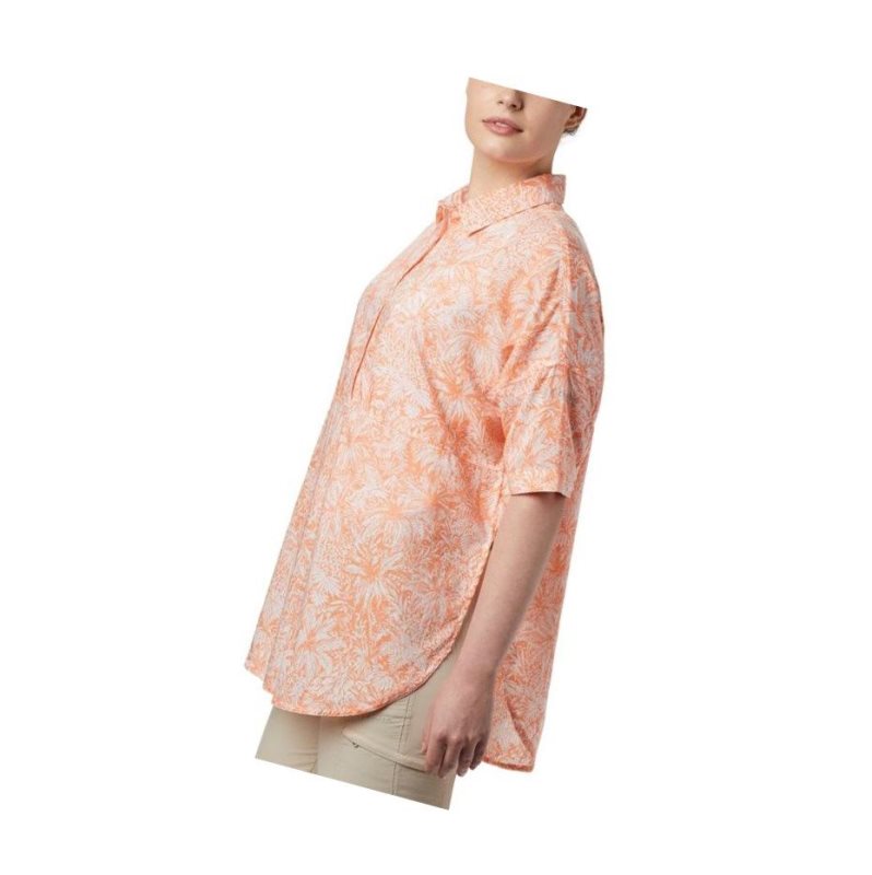 Columbia PFG Sun Drifter 3/4 Sleeve Tunic Gömlek Kadın Pembe | 63209-XLBJ