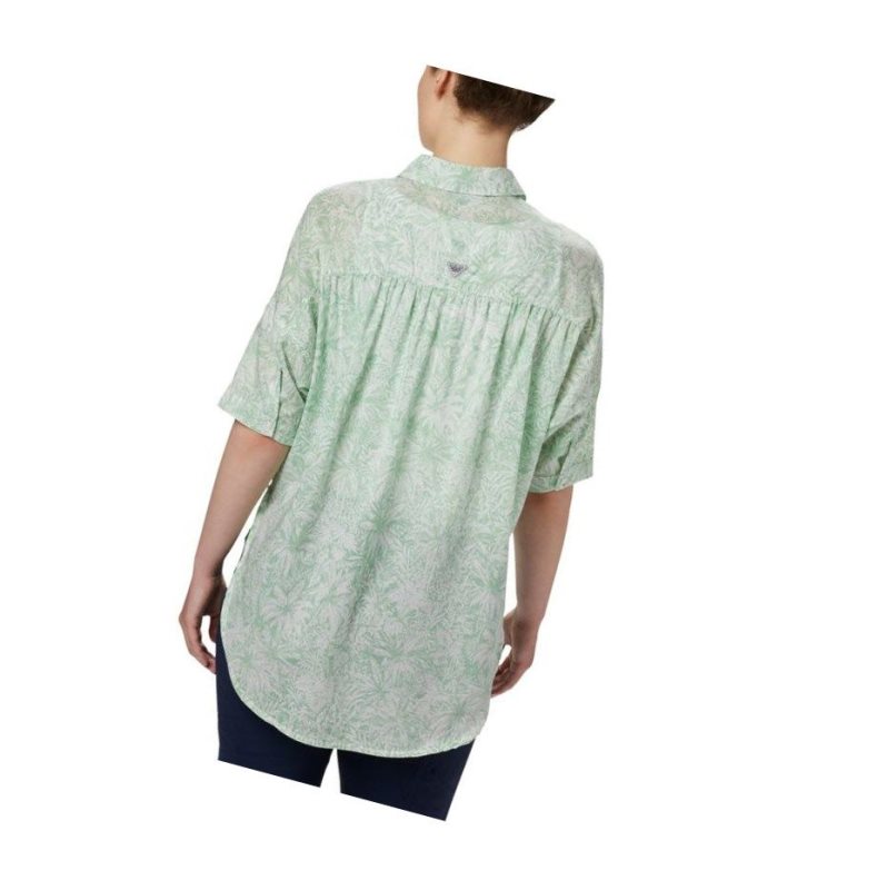 Columbia PFG Sun Drifter 3/4 Sleeve Tunic Gömlek Kadın Nane | 16805-IYWQ