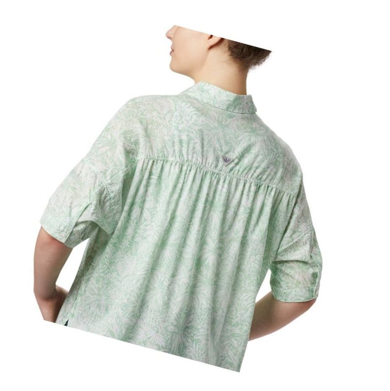 Columbia PFG Sun Drifter 3/4 Sleeve Tunic Gömlek Kadın Nane | 16805-IYWQ