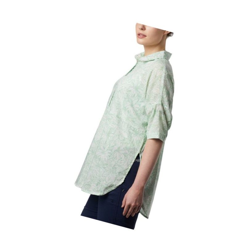 Columbia PFG Sun Drifter 3/4 Sleeve Tunic Gömlek Kadın Nane | 16805-IYWQ