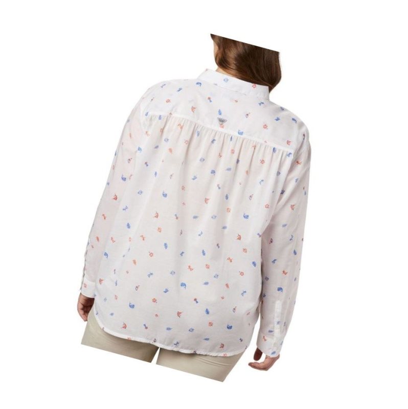 Columbia PFG Sun Drifter II Long Sleeve Plus Size Gömlek Kadın Turuncu | 64170-BJLX