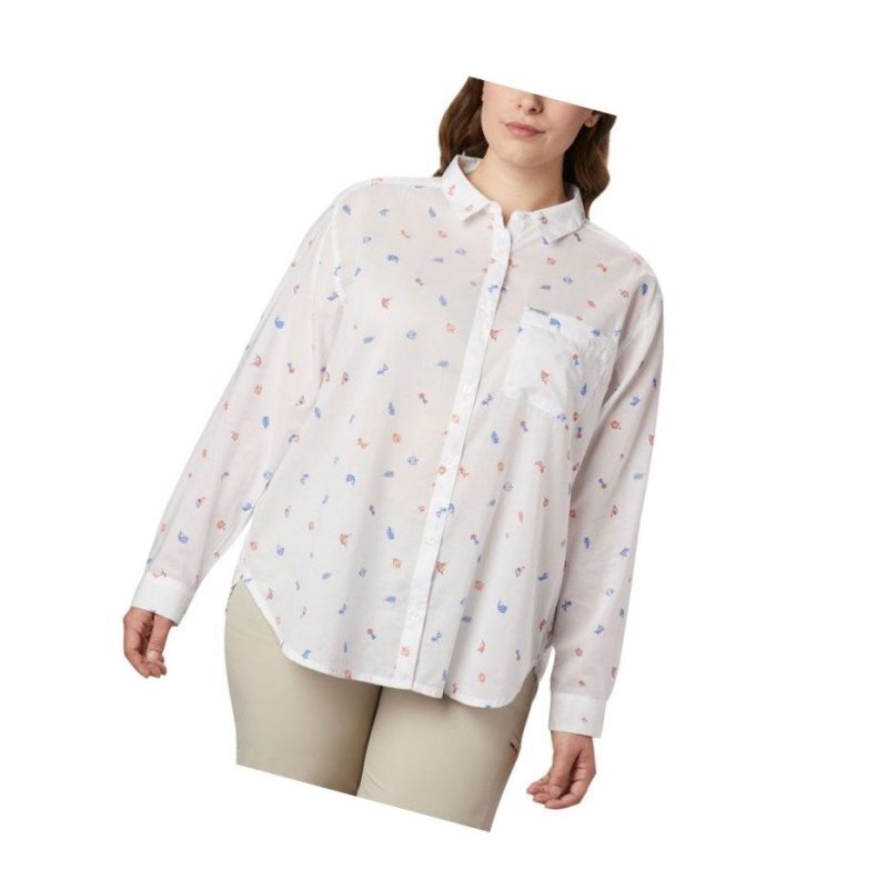 Columbia PFG Sun Drifter II Long Sleeve Plus Size Gömlek Kadın Turuncu | 64170-BJLX