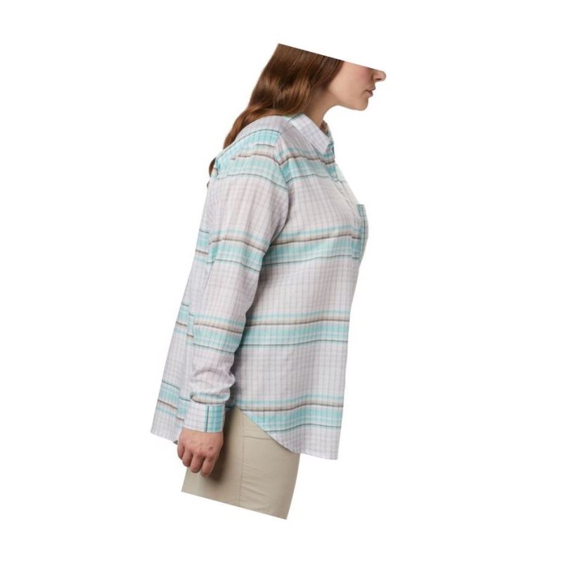 Columbia PFG Sun Drifter II Long Sleeve Plus Size Gömlek Kadın Renkli | 45807-GLTH