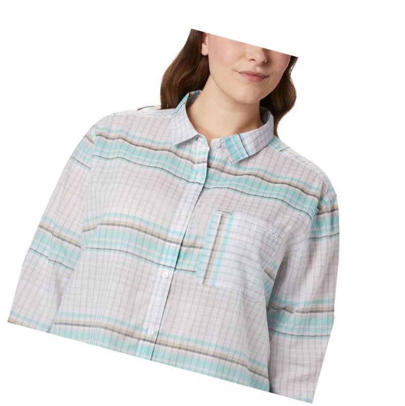 Columbia PFG Sun Drifter II Long Sleeve Plus Size Gömlek Kadın Renkli | 45807-GLTH