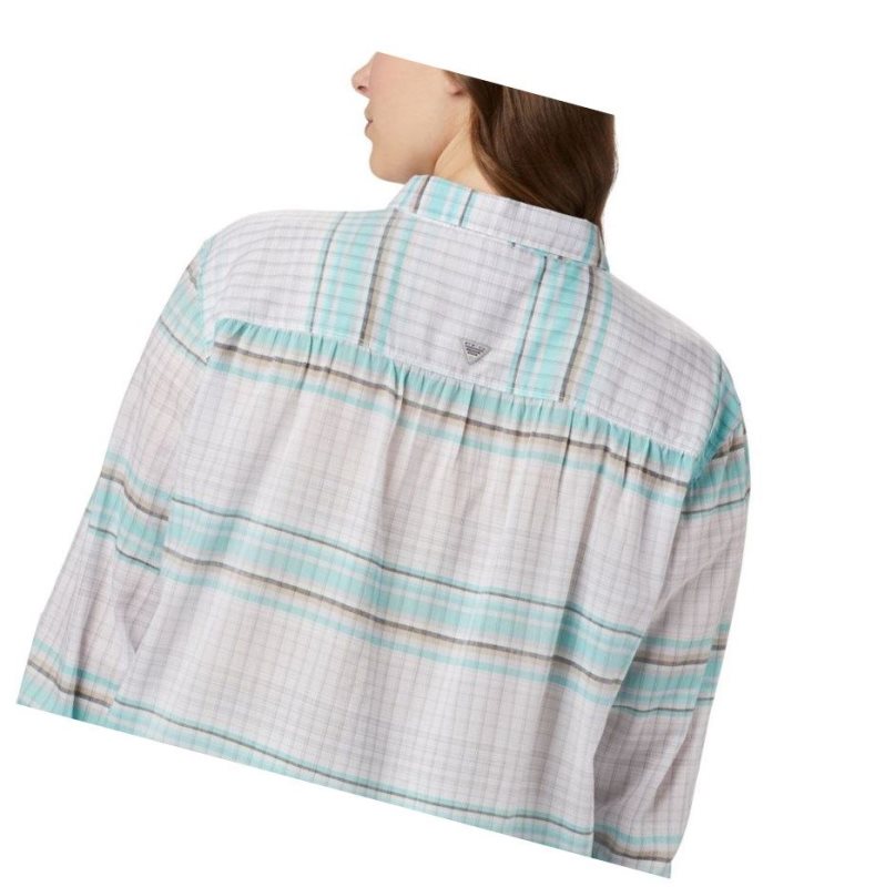 Columbia PFG Sun Drifter II Long Sleeve Plus Size Gömlek Kadın Renkli | 45807-GLTH