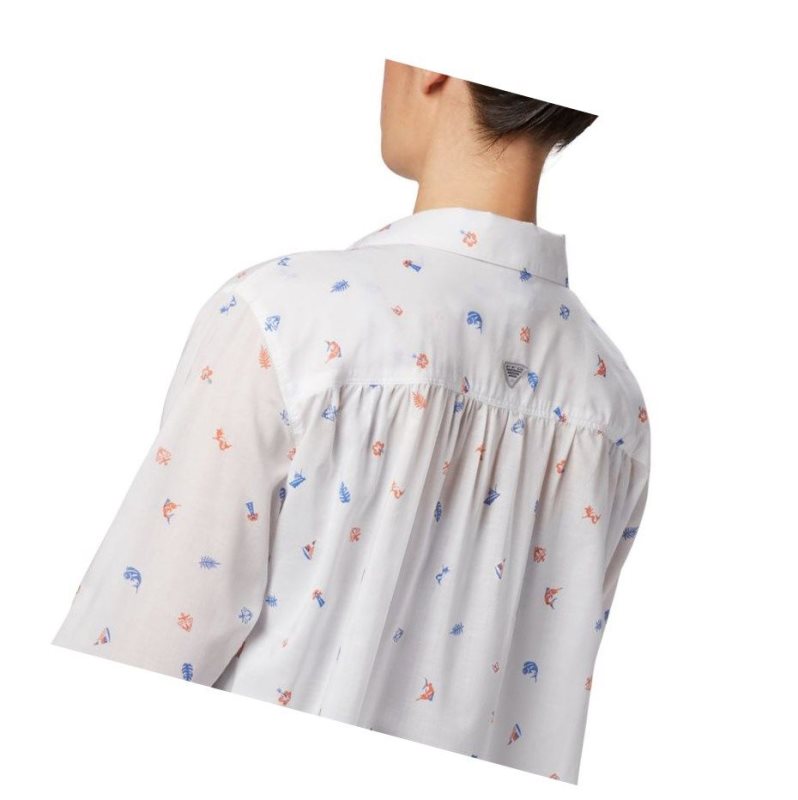 Columbia PFG Sun Drifter II Long Sleeve Gömlek Kadın Turuncu | 98041-AKQX