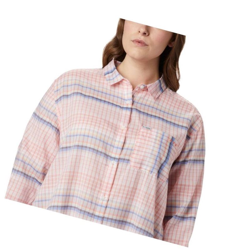 Columbia PFG Sun Drifter II Long Sleeve Plus Size Gömlek Kadın Renkli | 86342-ESJQ