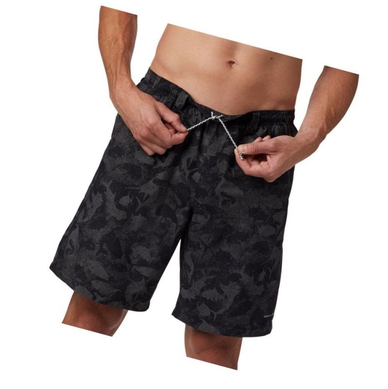 Columbia PFG Super Backcast Water Şort Erkek Siyah Camo | 27538-FHRJ