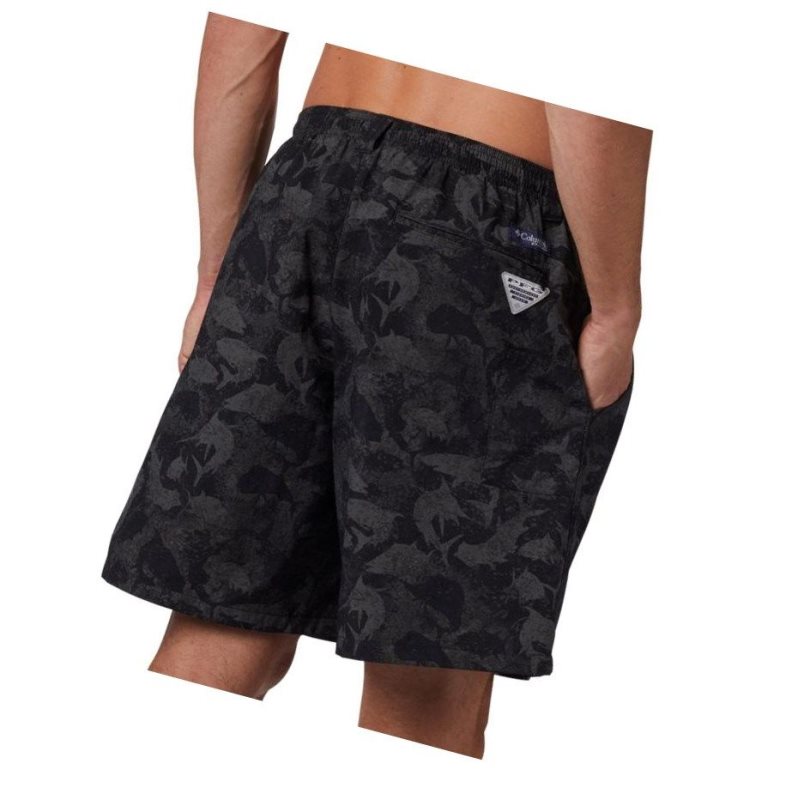 Columbia PFG Super Backcast Water Şort Erkek Siyah Camo | 27538-FHRJ