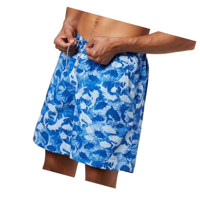 Columbia PFG Super Backcast Water Şort Erkek Mavi Camo | 85163-DOLS