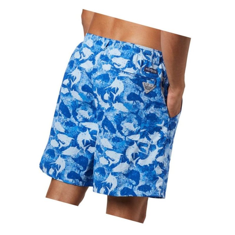 Columbia PFG Super Backcast Water Şort Erkek Mavi Camo | 85163-DOLS