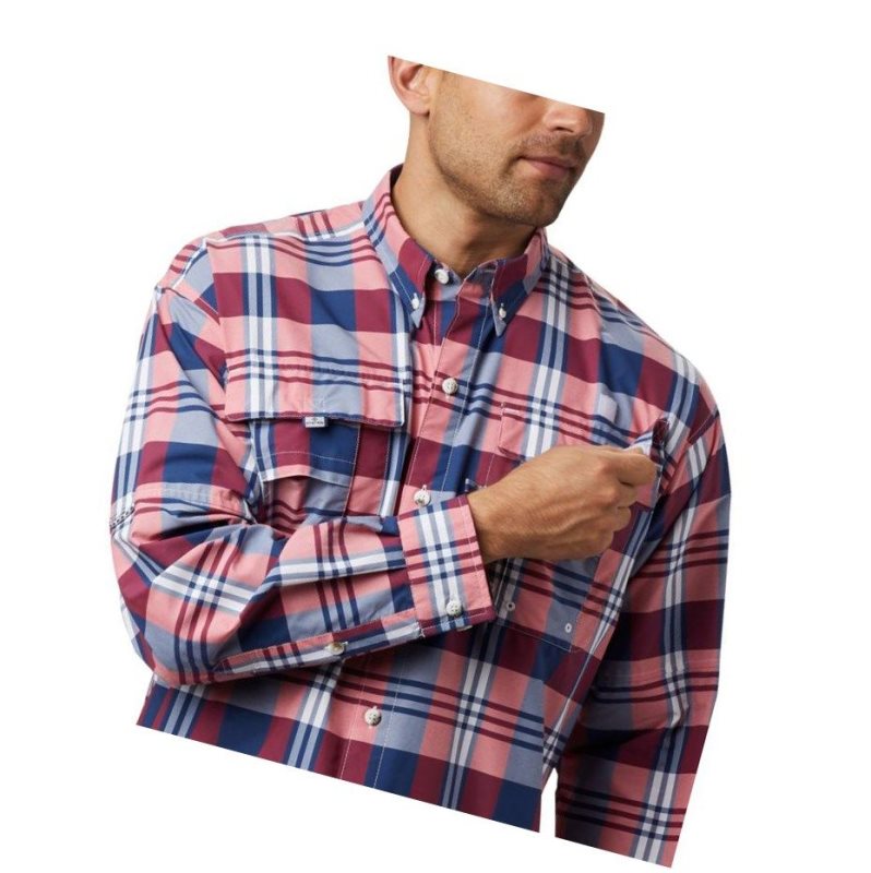 Columbia PFG Super Bahama Long Sleeve Gömlek Erkek Koyu Gri Renkli | 70193-BMAU