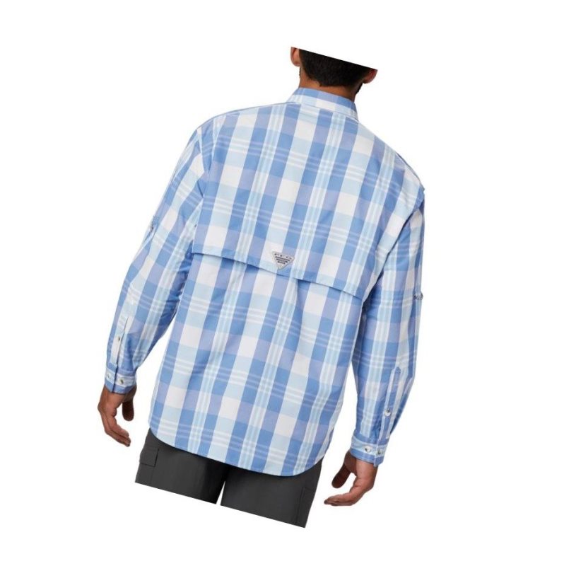Columbia PFG Super Bahama Long Sleeve Gömlek Erkek Mavi Renkli | 98367-EMVU