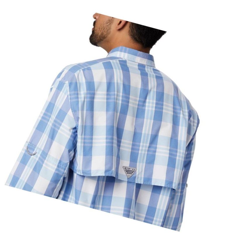 Columbia PFG Super Bahama Long Sleeve Gömlek Erkek Mavi Renkli | 98367-EMVU