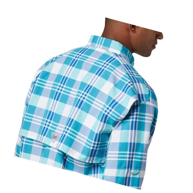 Columbia PFG Super Bahama Long Sleeve Gömlek Erkek Açık Turkuaz Renkli | 28740-QYSU
