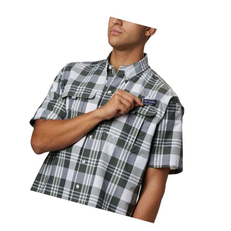Columbia PFG Super Bahama Short Sleeve Gömlek Erkek Siyah Renkli | 46159-QTLY