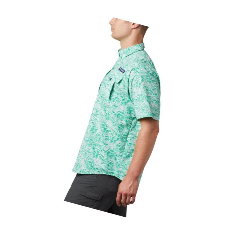 Columbia PFG Super Bahama Short Sleeve Gömlek Erkek Açık Yeşil | 27695-ZMAH