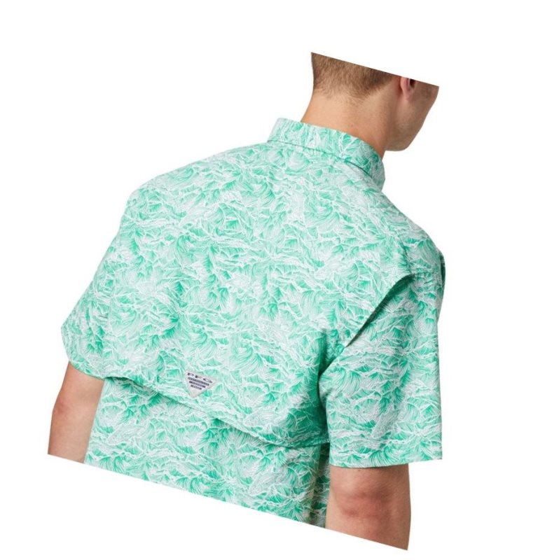 Columbia PFG Super Bahama Short Sleeve Gömlek Erkek Açık Yeşil | 27695-ZMAH