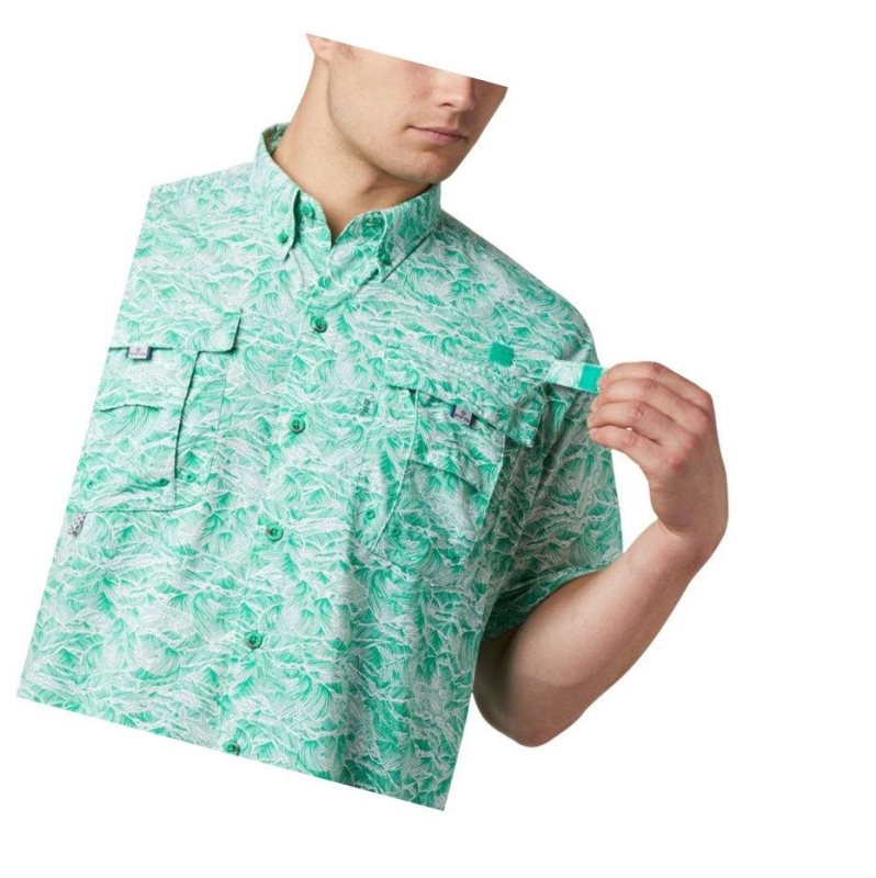 Columbia PFG Super Bahama Short Sleeve Gömlek Erkek Açık Yeşil | 27695-ZMAH