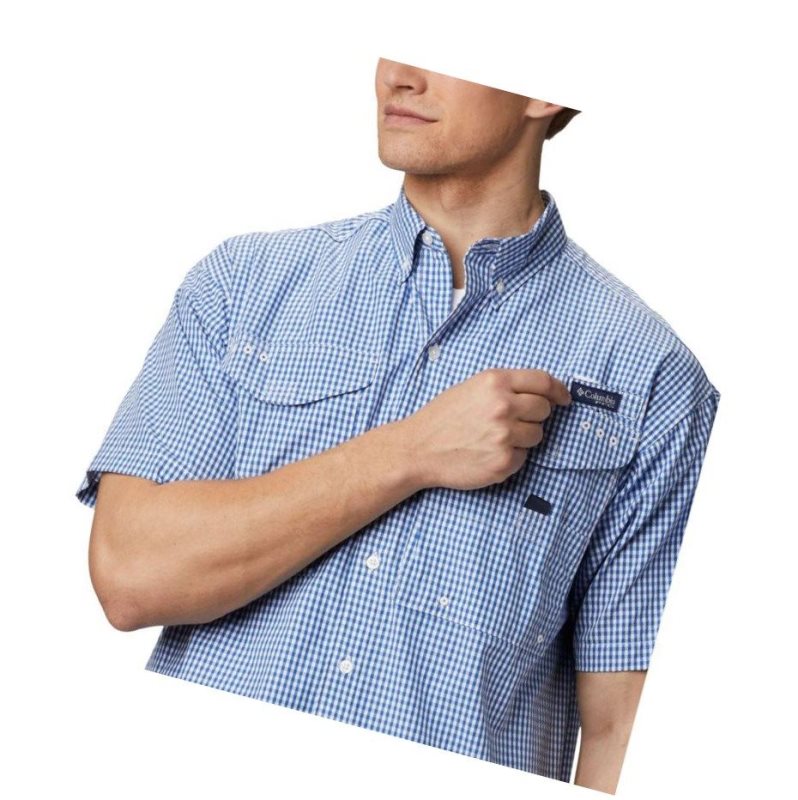 Columbia PFG Super Bonehead Classic Short Sleeve Gömlek Erkek Mavi | 82067-GHXR
