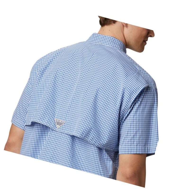 Columbia PFG Super Bonehead Classic Short Sleeve Gömlek Erkek Mavi | 82067-GHXR