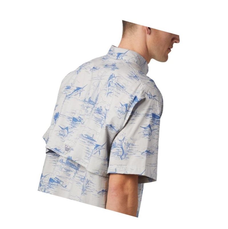 Columbia PFG Super Bonehead Classic Short Sleeve Gömlek Erkek Mavi | 03672-LCFH